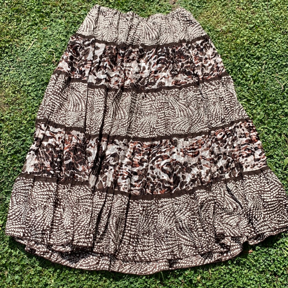 Beautiful Tiered Silk Chico’s Maxi Skirt